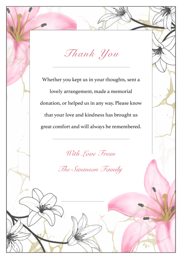 What to Include in a Funeral Thank You Card: Etiquette and Examples ...