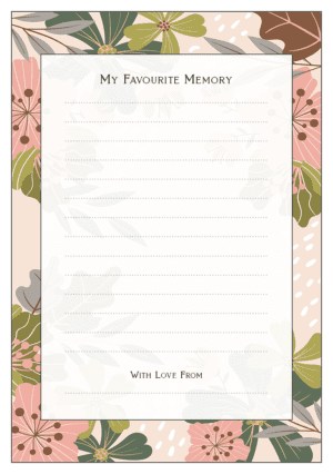 funeral share a memory card template