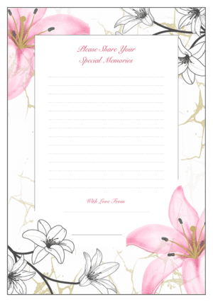 funeral share a memory card template