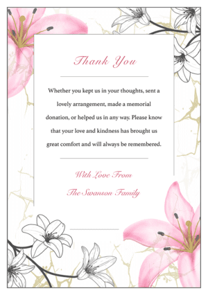 funeral thank you card template