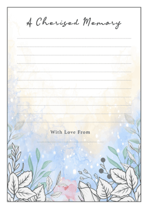 funeral share a memory card template