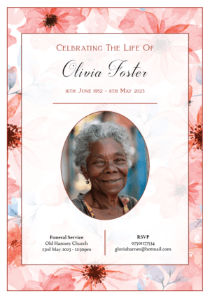 funeral announcement card template