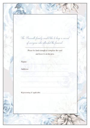 funeral attendance card template