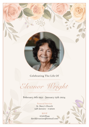 funeral announcement card template