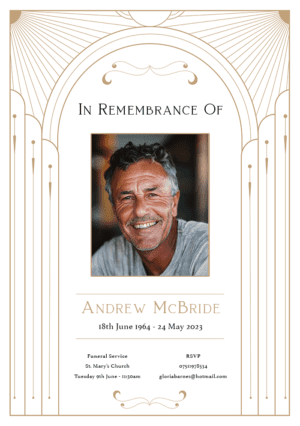 funeral announcement card template