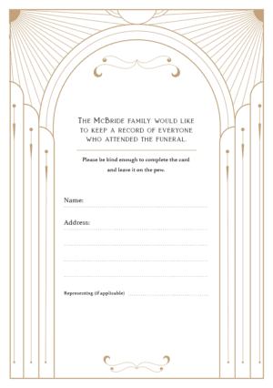 funeral attendance card template