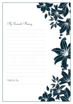 funeral share a memory card template