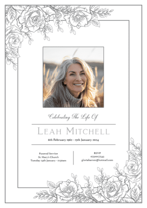 funeral announcement card template