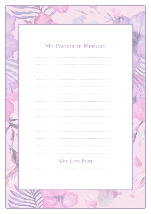 funeral share a memory card template