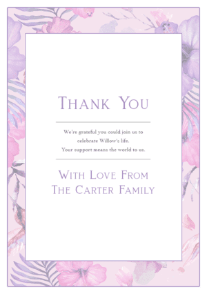 funeral thank you card template