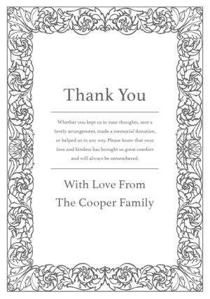 funeral thank you card template