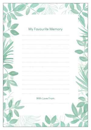 funeral share a memory card template