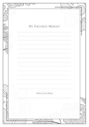 funeral share a memory card template