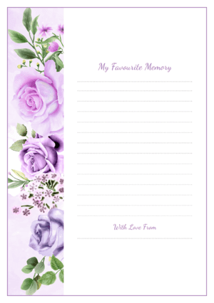 funeral share a memory card template