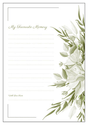 funeral share a memory card template