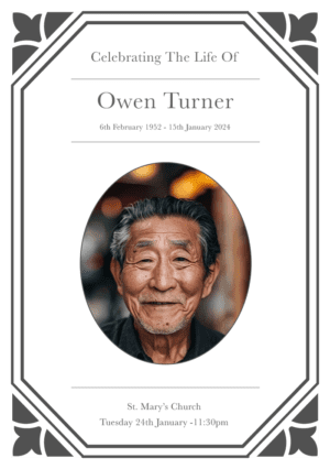 funeral order of service template