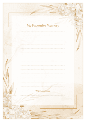 funeral share a memory card template