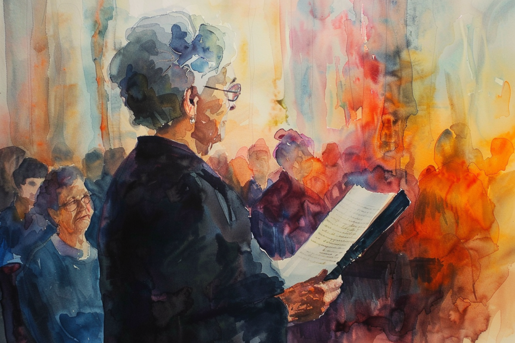 funeral watercolour painting