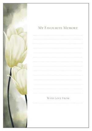 funeral share a memory card template