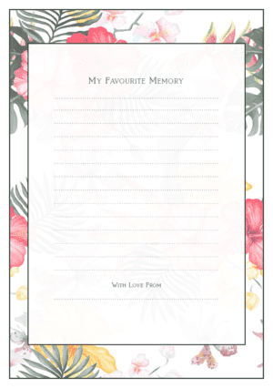 funeral share a memory card template