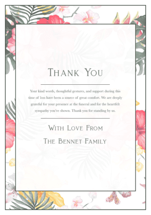 funeral thank you card template