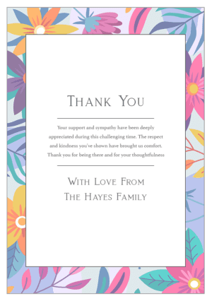 funeral thank you card template