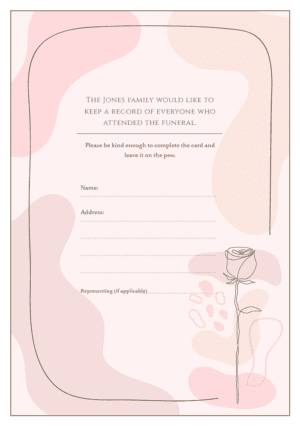 funeral attendance card template