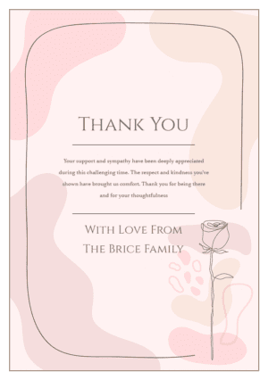 funeral thank you card template