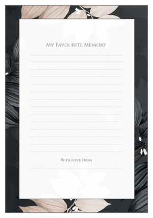 funeral share a memory card template