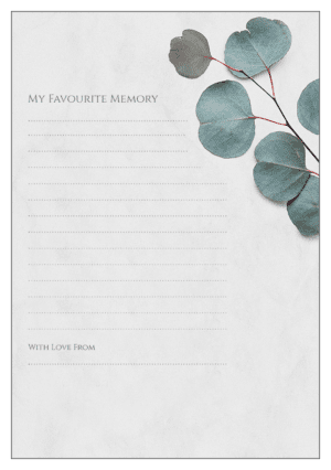 funeral share a memory card template